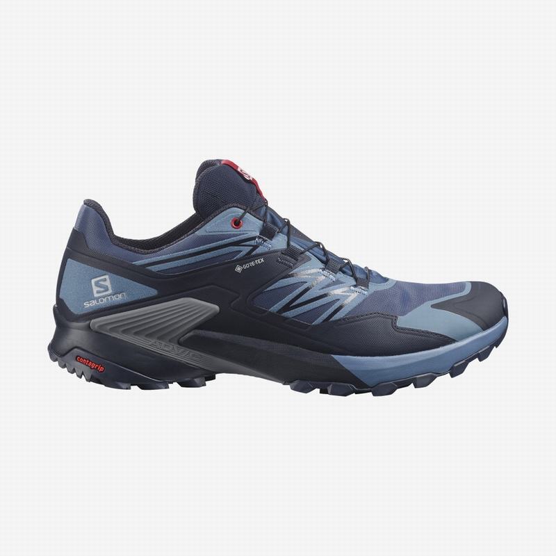 Salomon Trail Løbesko Herre Mørkeblå / Rød - WINGS SKY GORE-TEX (HFZOS-2573)